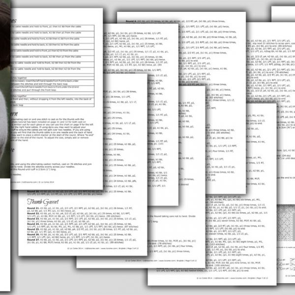 A spread of the pages in the Brighde pattern