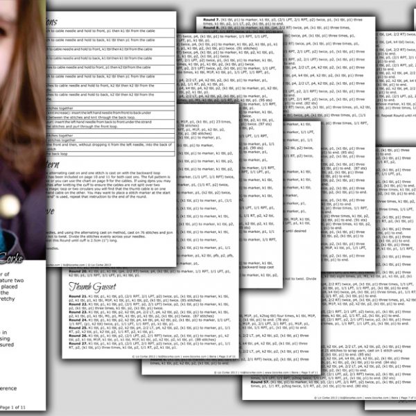 A spread of the pages in the pattern for Beira