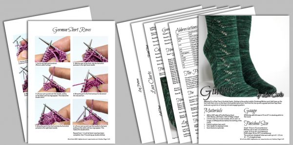 A spread of the pages in the pattern for Giuthas