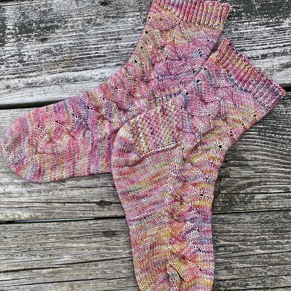 Christine knit her medium socks in KnitPicks Hawthorne