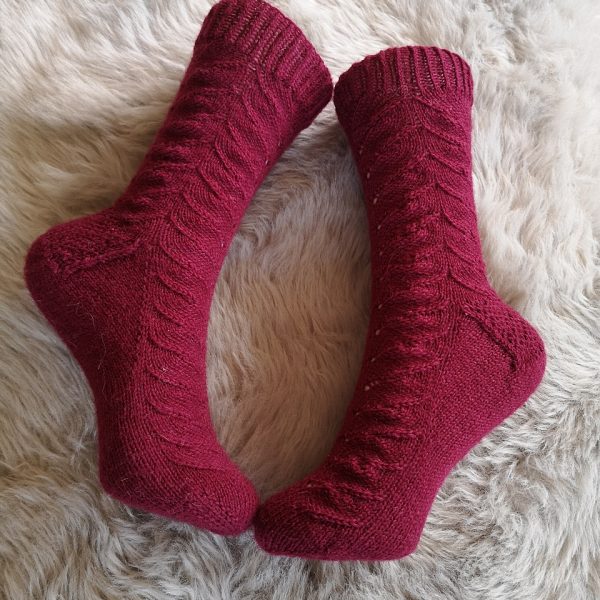 Katharina knit her small socks in Drops Fabel