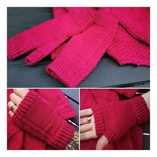 Jessica made her XS Aisneach Mitts in Auracania Botany Lace - They also fit her 4 year old!