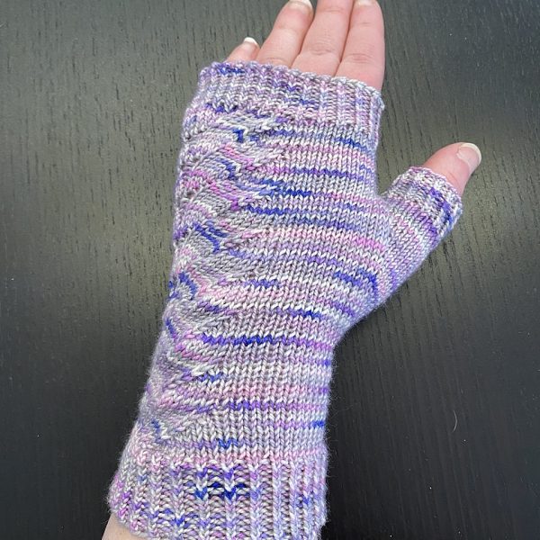 Emma knit her size M1 mitt in Koigu KPPPM