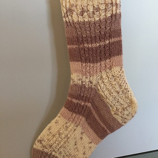 Sandra knit her medium sock in Ice Yarns Sale Sock