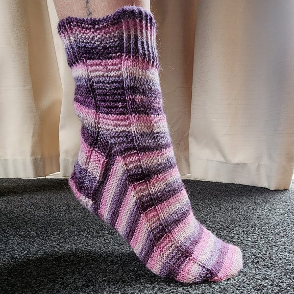 Ang knit her large sock in Ice Yarns Sock