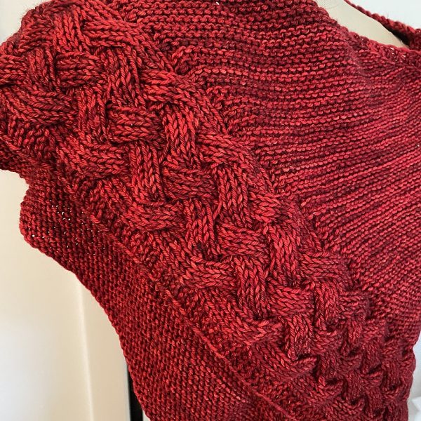 Grace knit her large Dualaich in Malabrigo Arroyo