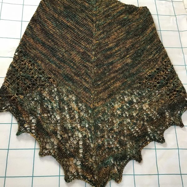 Nancy knit her Liath-Reòthadh in HedgeHog Fibers skinny Singles