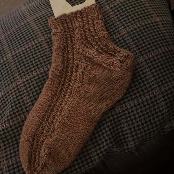 Sue knit her medium sock in Eden Cottage Yarns Milburn 4 ply