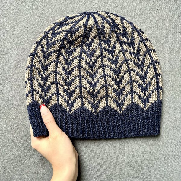 Ahrknit knit her adult Flist Hat in Merino yarn