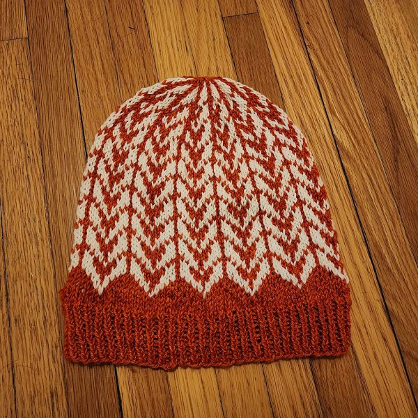 Amy knit her large adult Flist Hat in Magpie Swanky DK